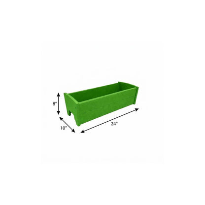 8" X 24" Black Heavy Duty Plastic Rectangular Railing Planter
