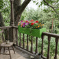 8" X 24" Black Heavy Duty Plastic Rectangular Railing Planter