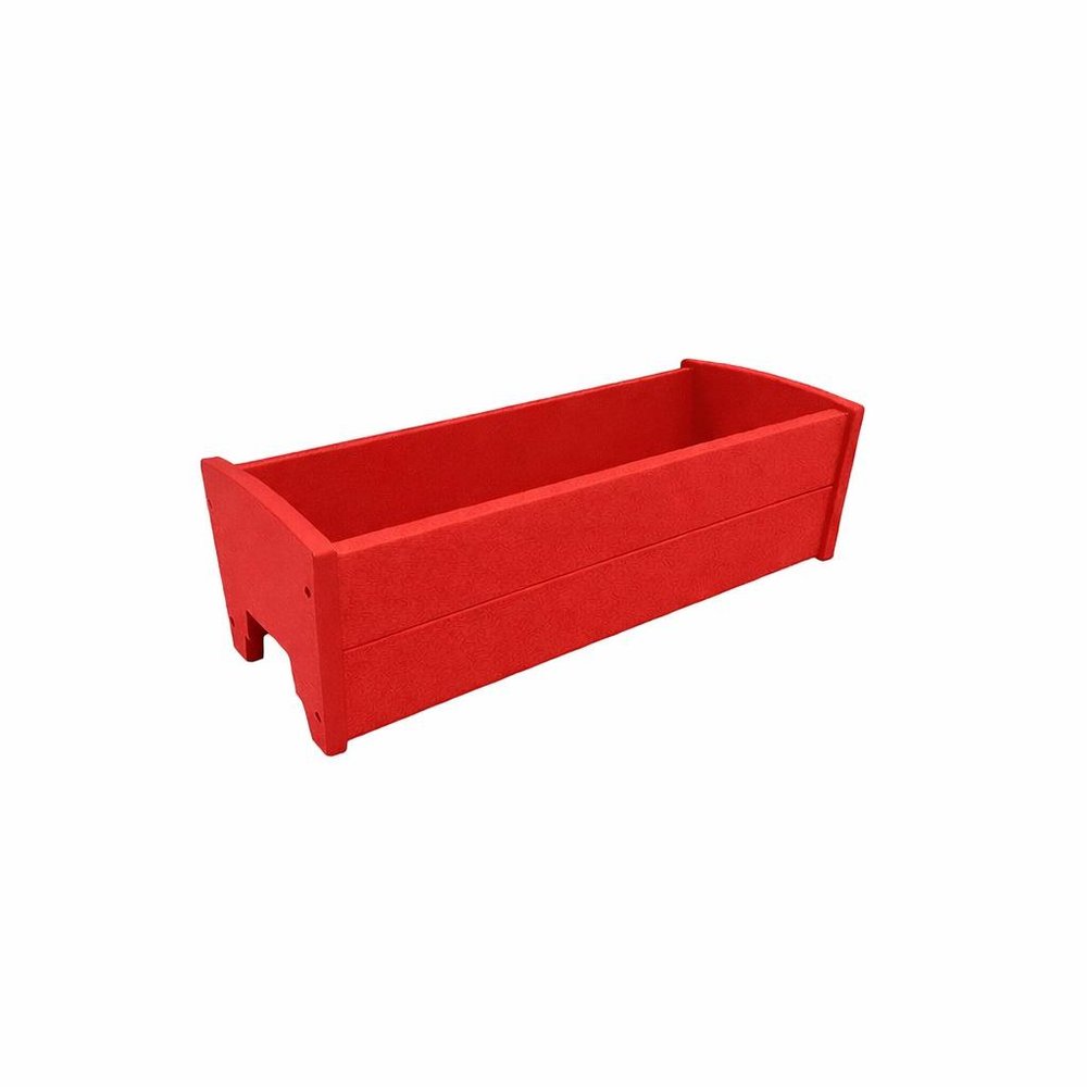 8" X 24" Black Heavy Duty Plastic Rectangular Railing Planter