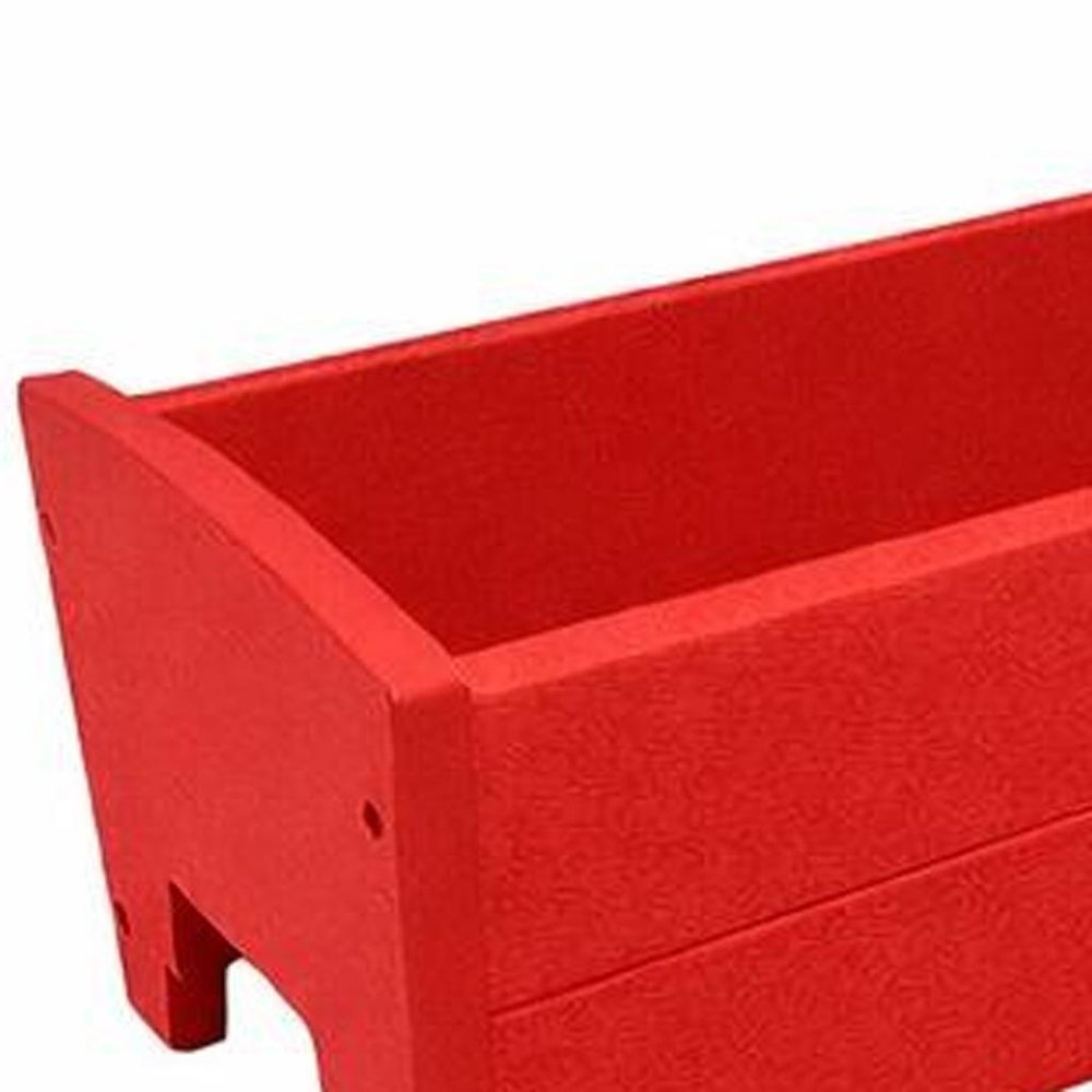 8" X 24" Black Heavy Duty Plastic Rectangular Railing Planter