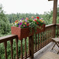 8" X 24" Black Heavy Duty Plastic Rectangular Railing Planter