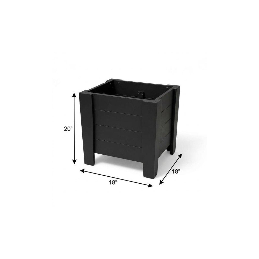20" X 18" Black Heavy Duty Plastic Square Planter Box