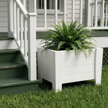 20" X 18" Black Heavy Duty Plastic Square Planter Box