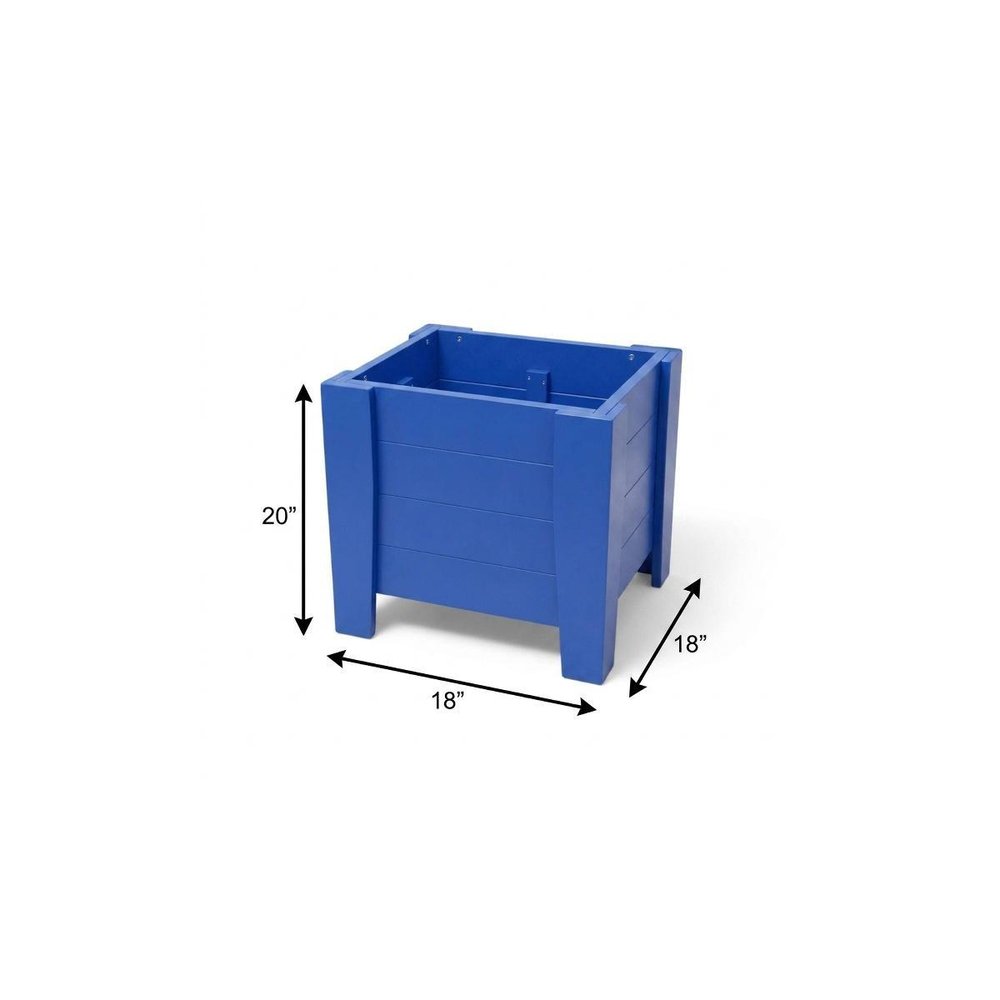 20" X 18" Black Heavy Duty Plastic Square Planter Box
