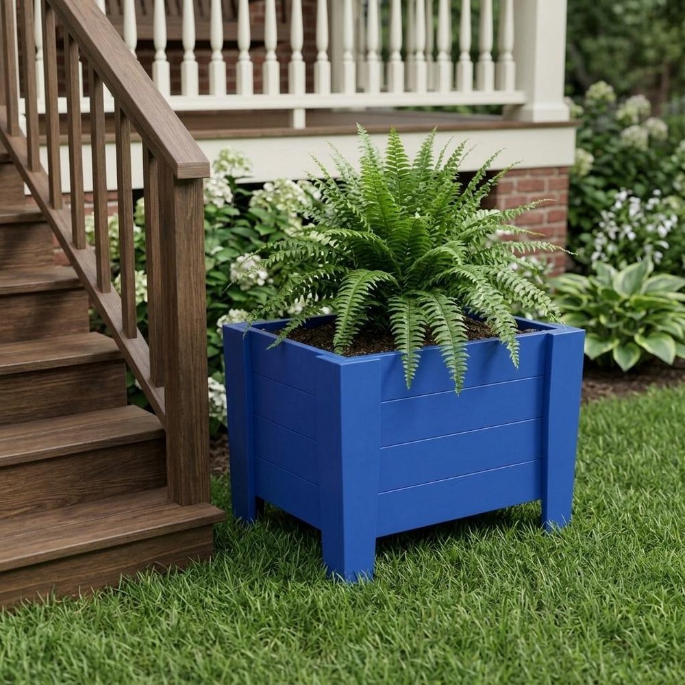 20" X 18" Black Heavy Duty Plastic Square Planter Box