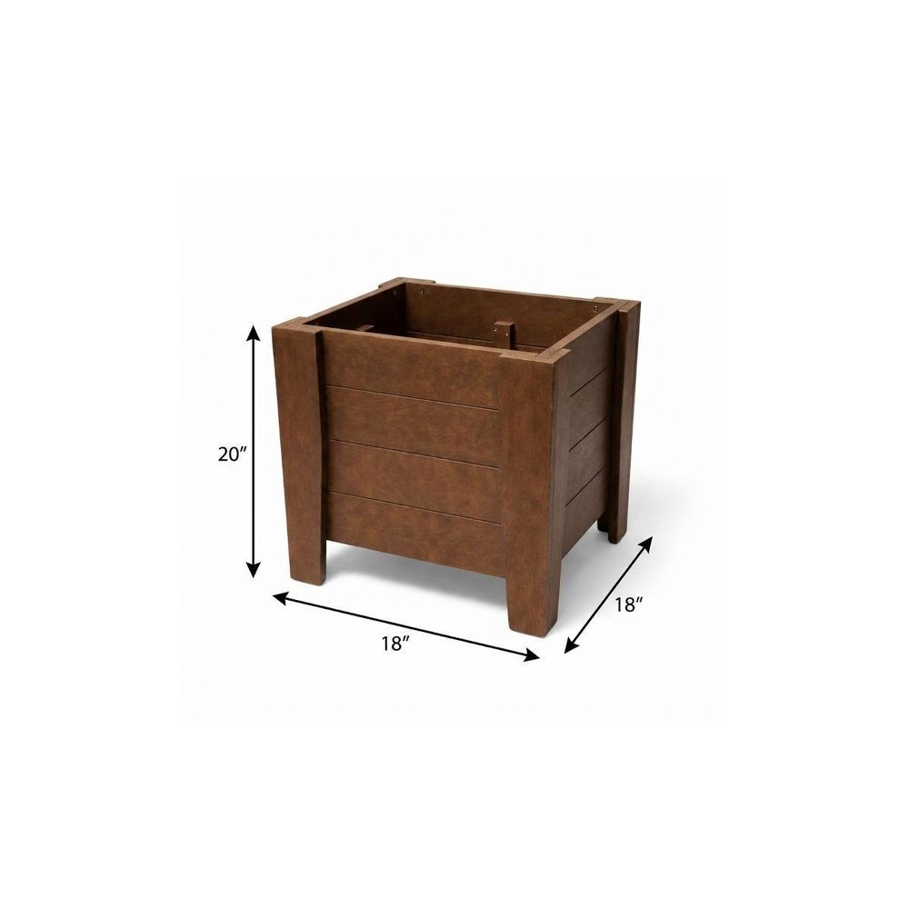 20" X 18" Black Heavy Duty Plastic Square Planter Box