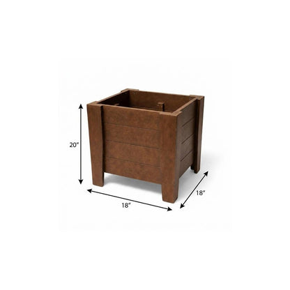 20" X 18" Black Heavy Duty Plastic Square Planter Box