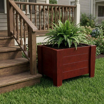 20" X 18" Black Heavy Duty Plastic Square Planter Box