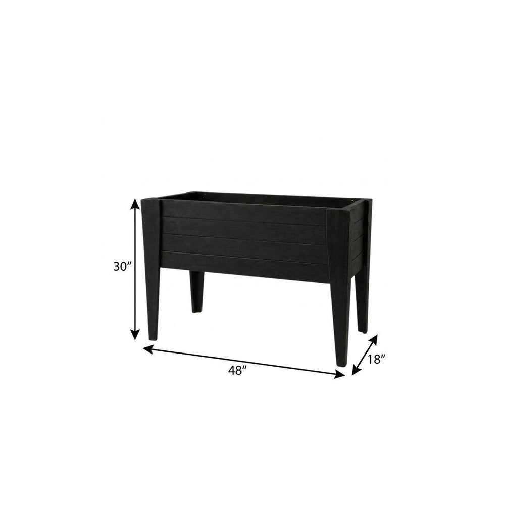 30" X 48" Black Heavy Duty Plastic Rectangular Raised Garden Bed