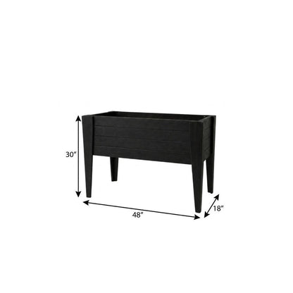 30" X 48" Black Heavy Duty Plastic Rectangular Raised Garden Bed