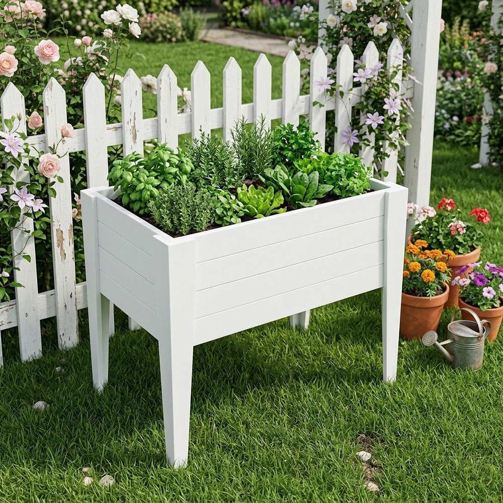 30" X 48" Black Heavy Duty Plastic Rectangular Raised Garden Bed