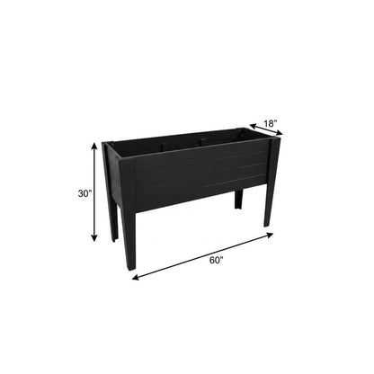 30" X 60" Black Heavy Duty Plastic Rectangular Raised Garden Bed