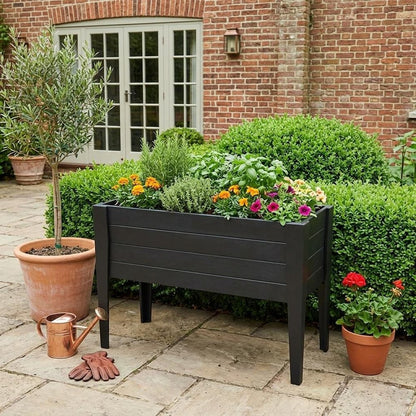 30" X 60" Black Heavy Duty Plastic Rectangular Raised Garden Bed