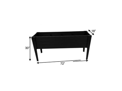 30" X 72" Black Heavy Duty Plastic Rectangular Raised Garden Bed