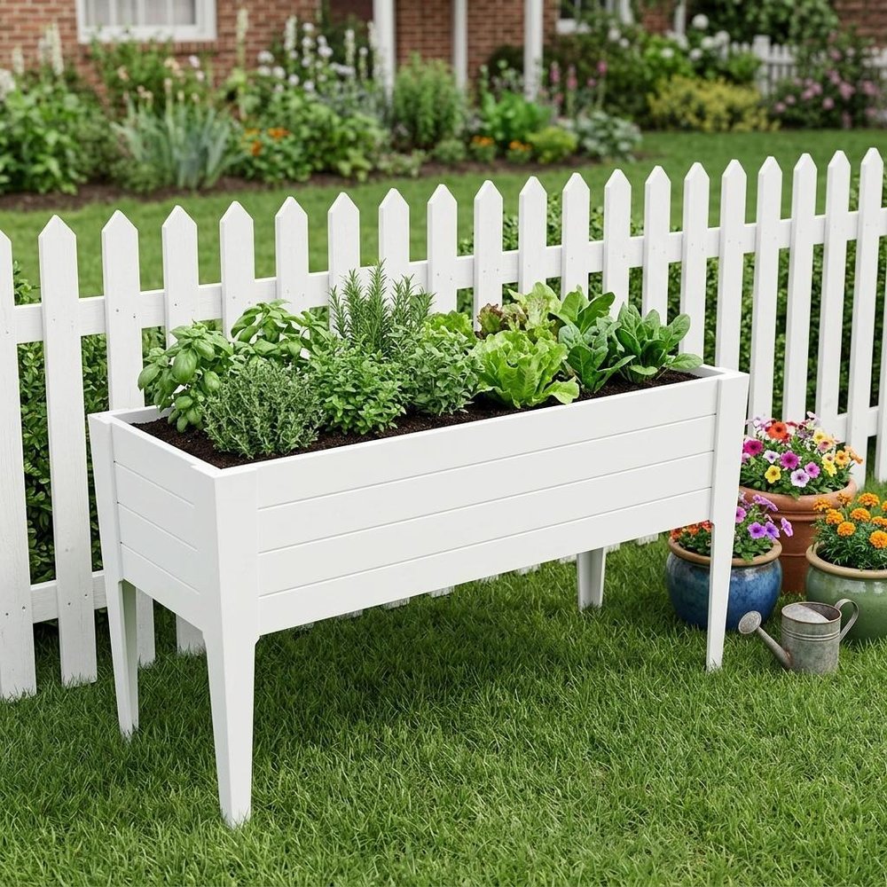 30" X 72" Black Heavy Duty Plastic Rectangular Raised Garden Bed