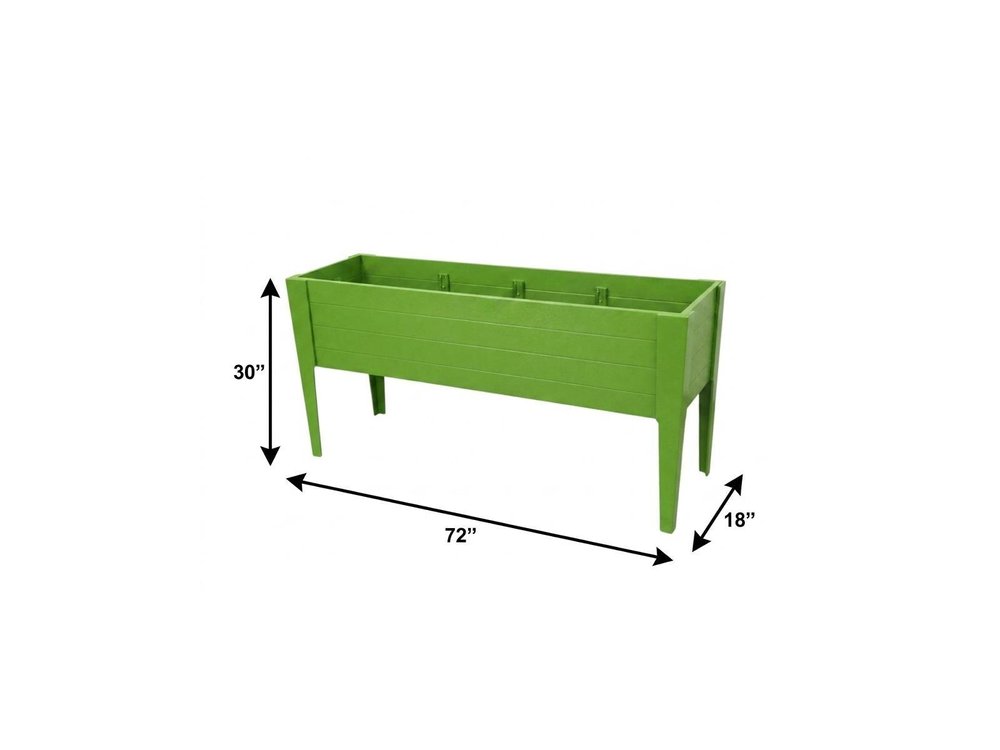 30" X 72" Black Heavy Duty Plastic Rectangular Raised Garden Bed