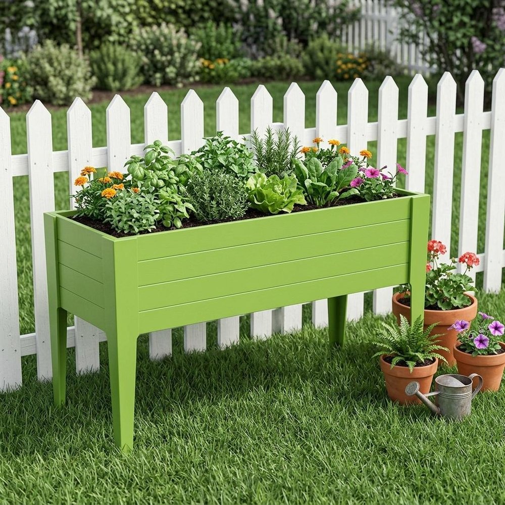 30" X 72" Black Heavy Duty Plastic Rectangular Raised Garden Bed