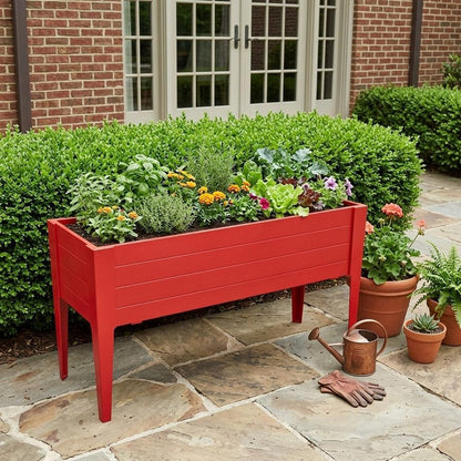 30" X 72" Black Heavy Duty Plastic Rectangular Raised Garden Bed