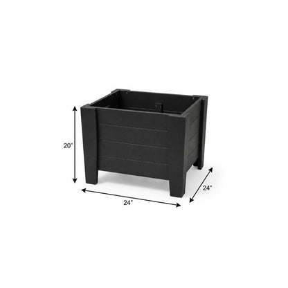 20" X 24" Black Heavy Duty Plastic Square Planter Box