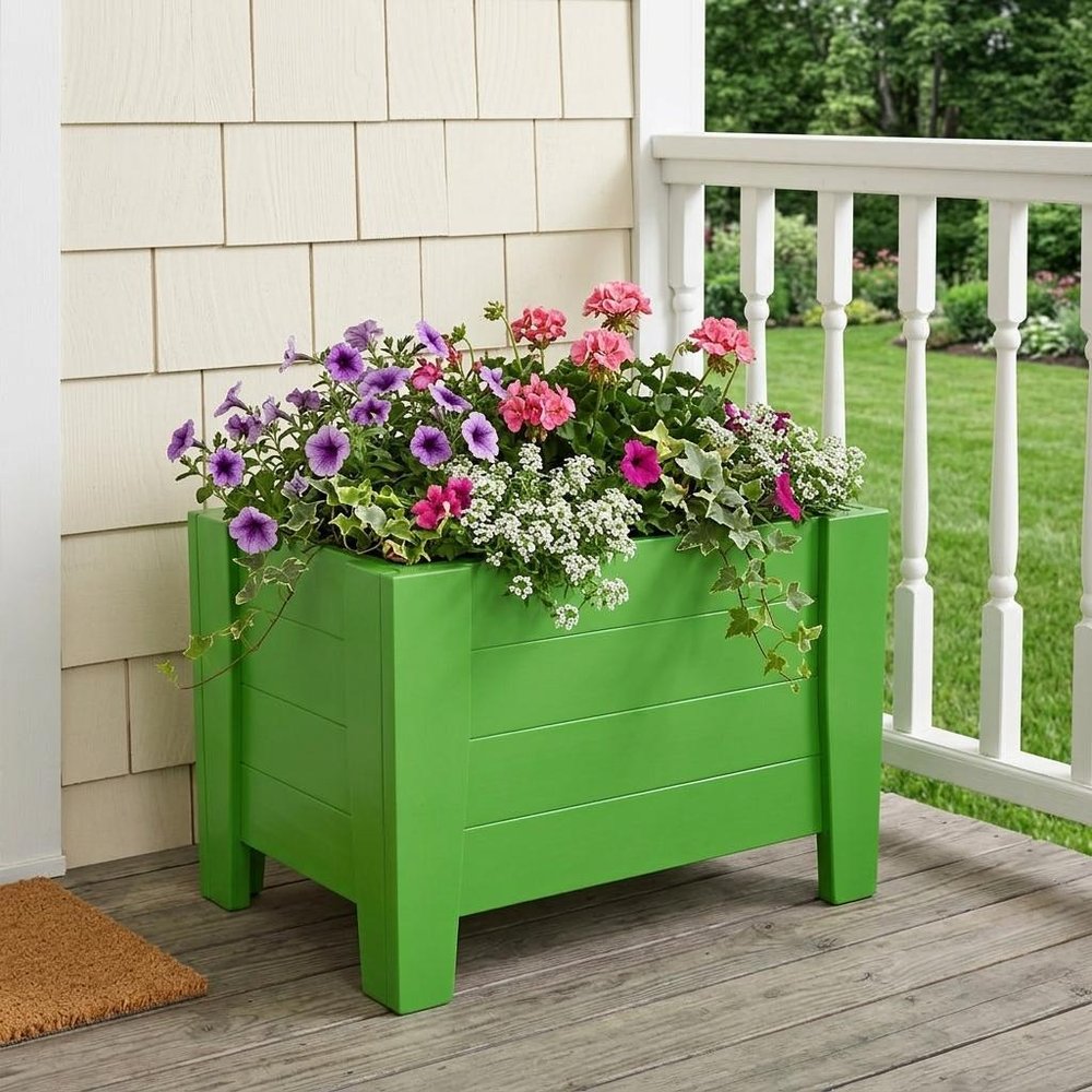 20" X 24" Black Heavy Duty Plastic Square Planter Box