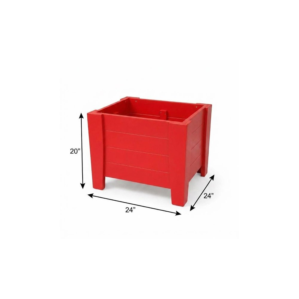 20" X 24" Black Heavy Duty Plastic Square Planter Box