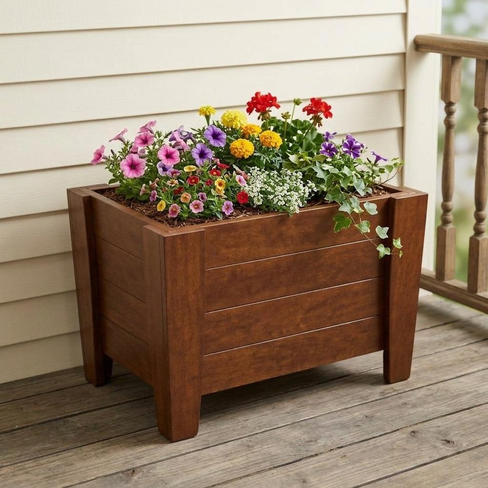 20" X 24" Black Heavy Duty Plastic Square Planter Box