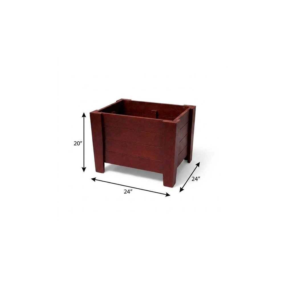20" X 24" Black Heavy Duty Plastic Square Planter Box
