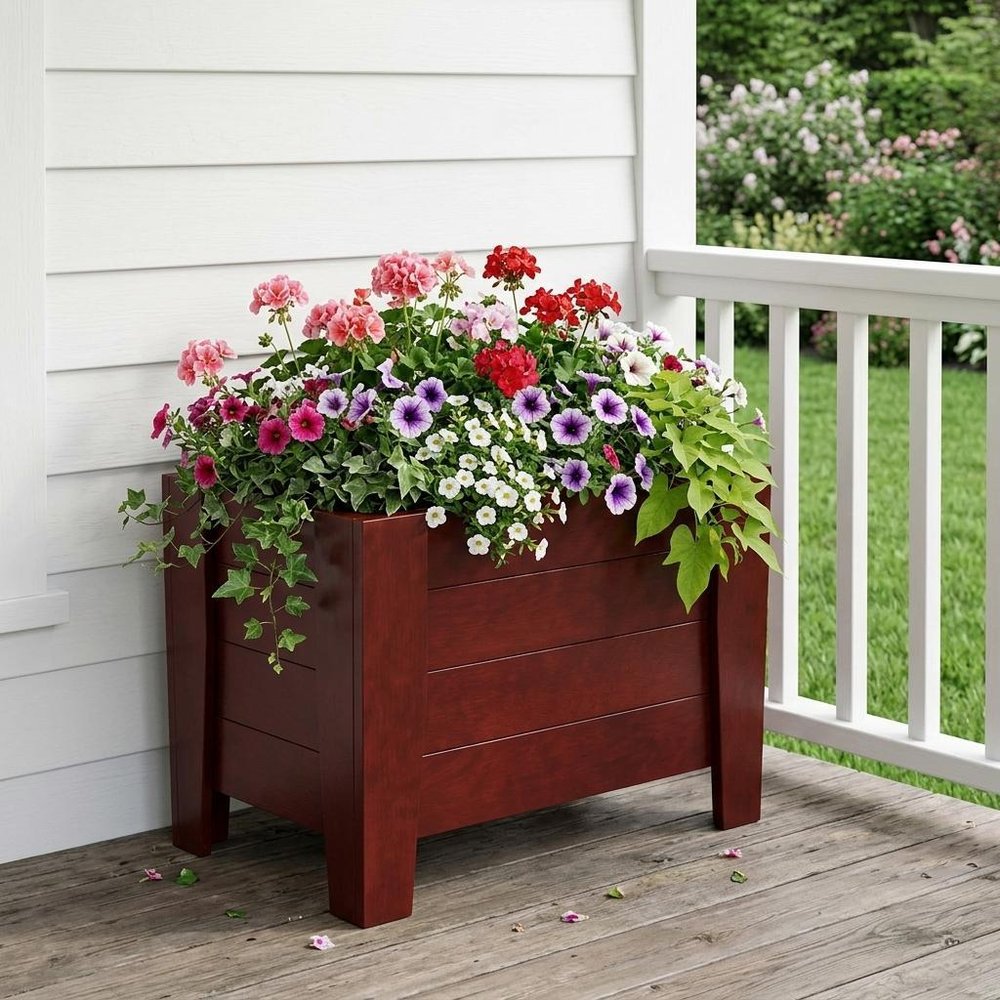 20" X 24" Black Heavy Duty Plastic Square Planter Box